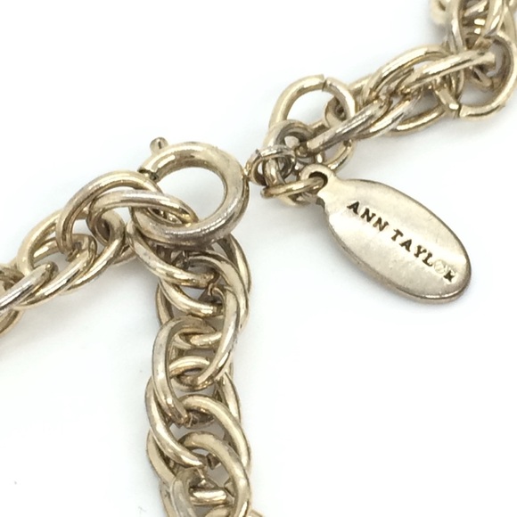 VINTAGE ANN TAYLOR AB AURORA BOREALIS BEAD CHAIN DANGLE NECKLACE GOLD TONE BELT - Picture 14 of 15